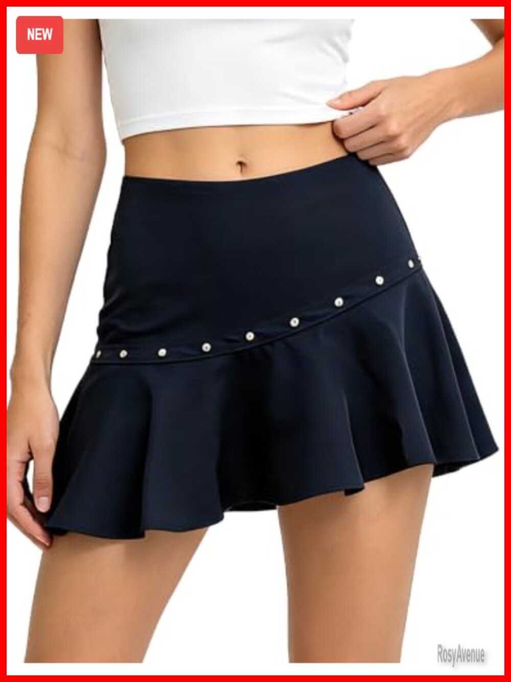 Ruffle Mini Skirt Low Rise Side Zipper Stretch Y2K Casual Summer